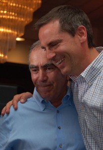 PREMIER'S RIGHT-HAND MAN: Premier Dalton McGuinty, right, attended the nomination of his finance minister Greg Sorbara in Woodbridge on Sept. 6. Sorbara is not only McGuinty's secon-in-command of the current Liberal government but also party campaign chair for the Oct. 10 election. Sorbara was unopposed at the nomination meeting. (Philip Alves/Vaughan Today)